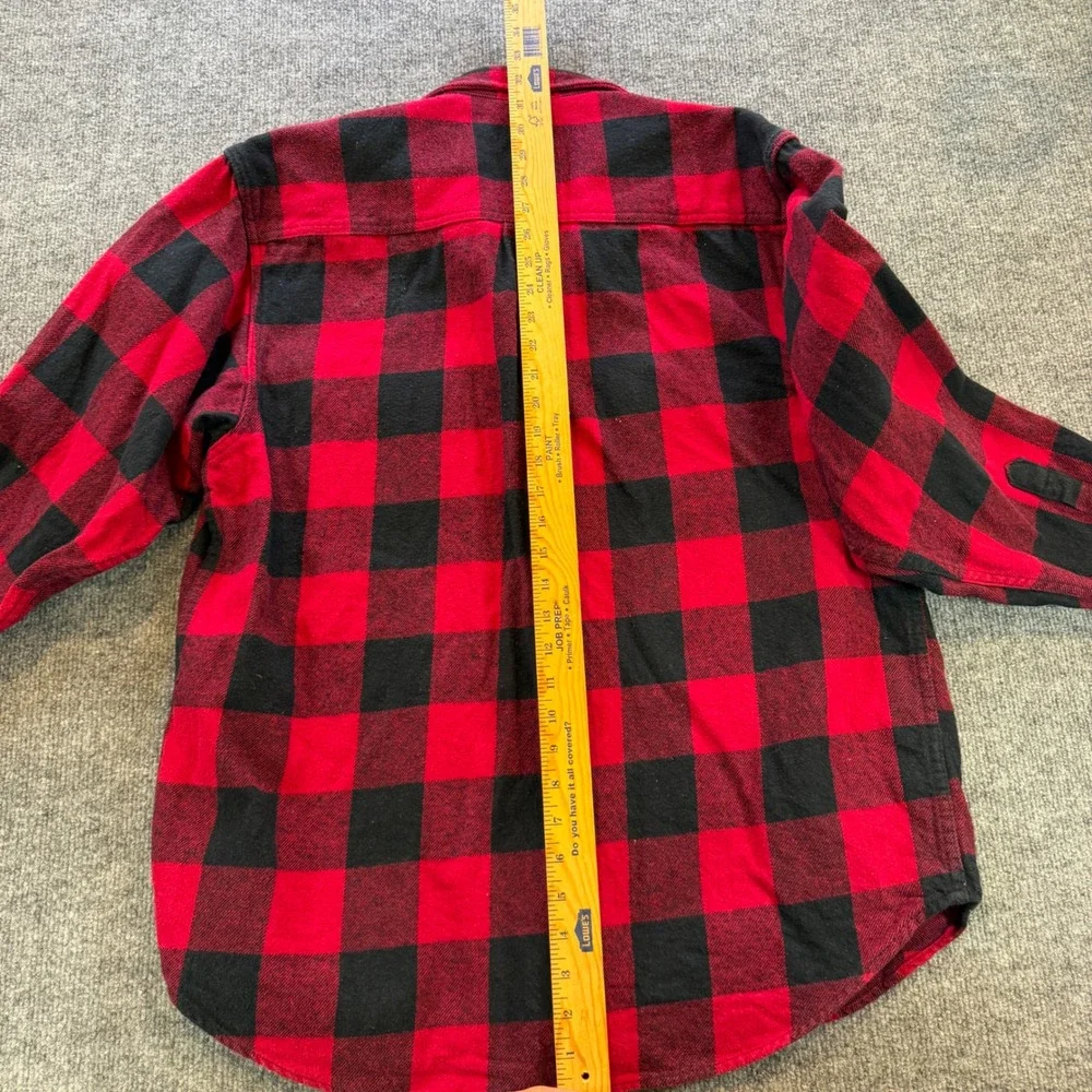 Vintage Field & Stream Men XL Red Black Buffalo Plaid Flannel Button Down Cotton